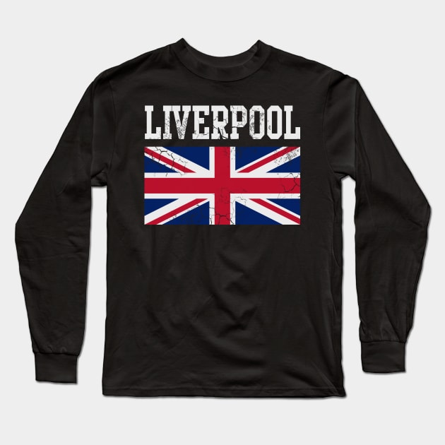 Liverpool United Kingdom Union Jack England Long Sleeve T-Shirt by E